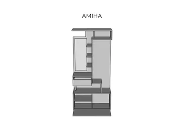 Передпокій Аміна антрацит - артвуд світлий