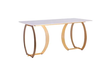 Стол Alexis gold/ceramics Lasa bianco