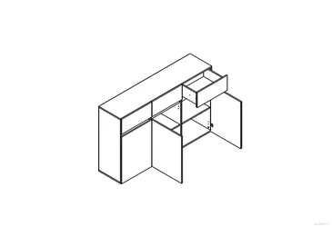 Комод Лондон KOM3D3S кашемір/антрацит