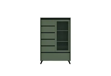 Витрина Лаундж REG1W5S1K зеленый дымчатый/черный