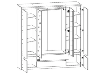Шкаф платяной SZF2D2L2S Джули